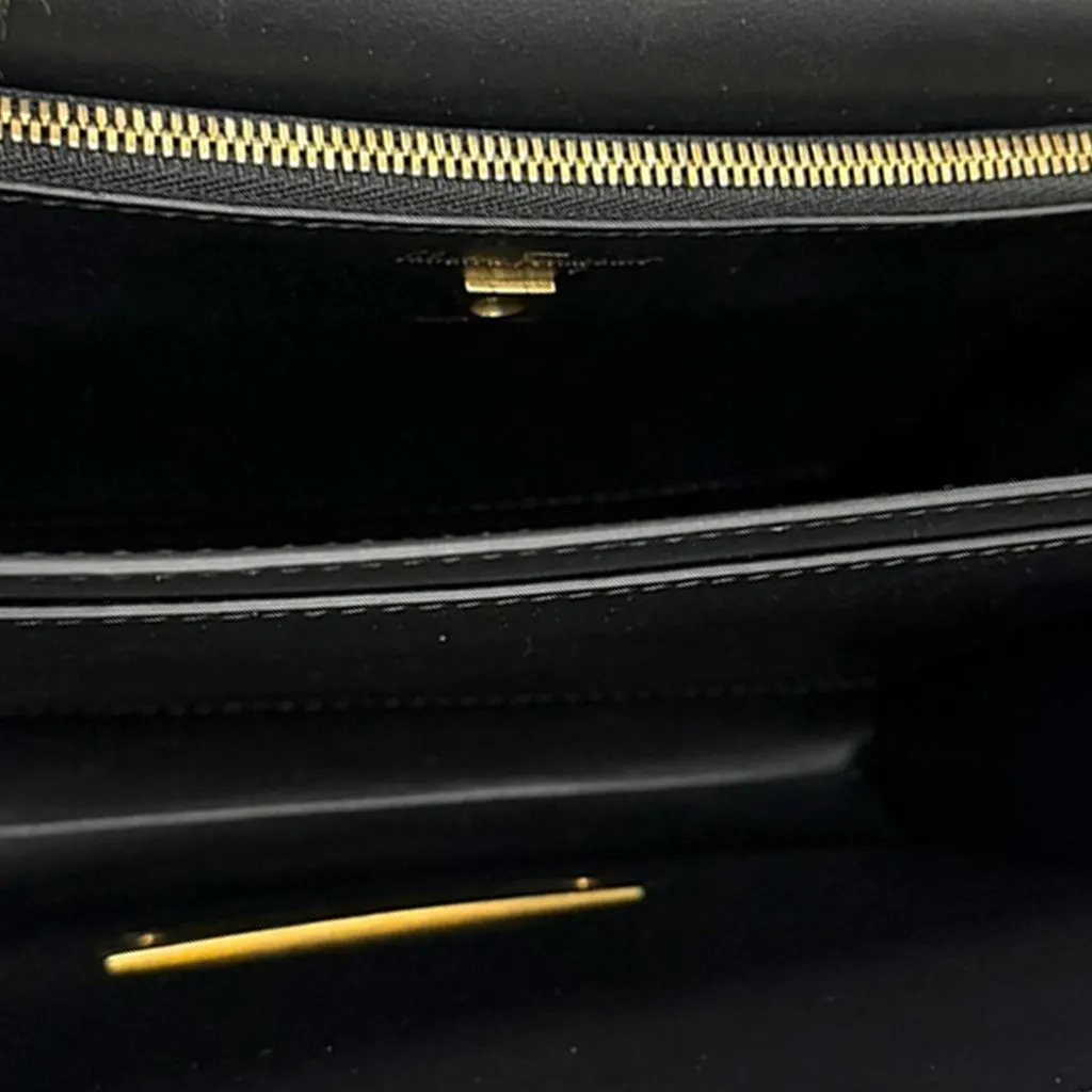 Ferragamo Leather Gancini Joanne Crossbody Black Leather Very good - Model View