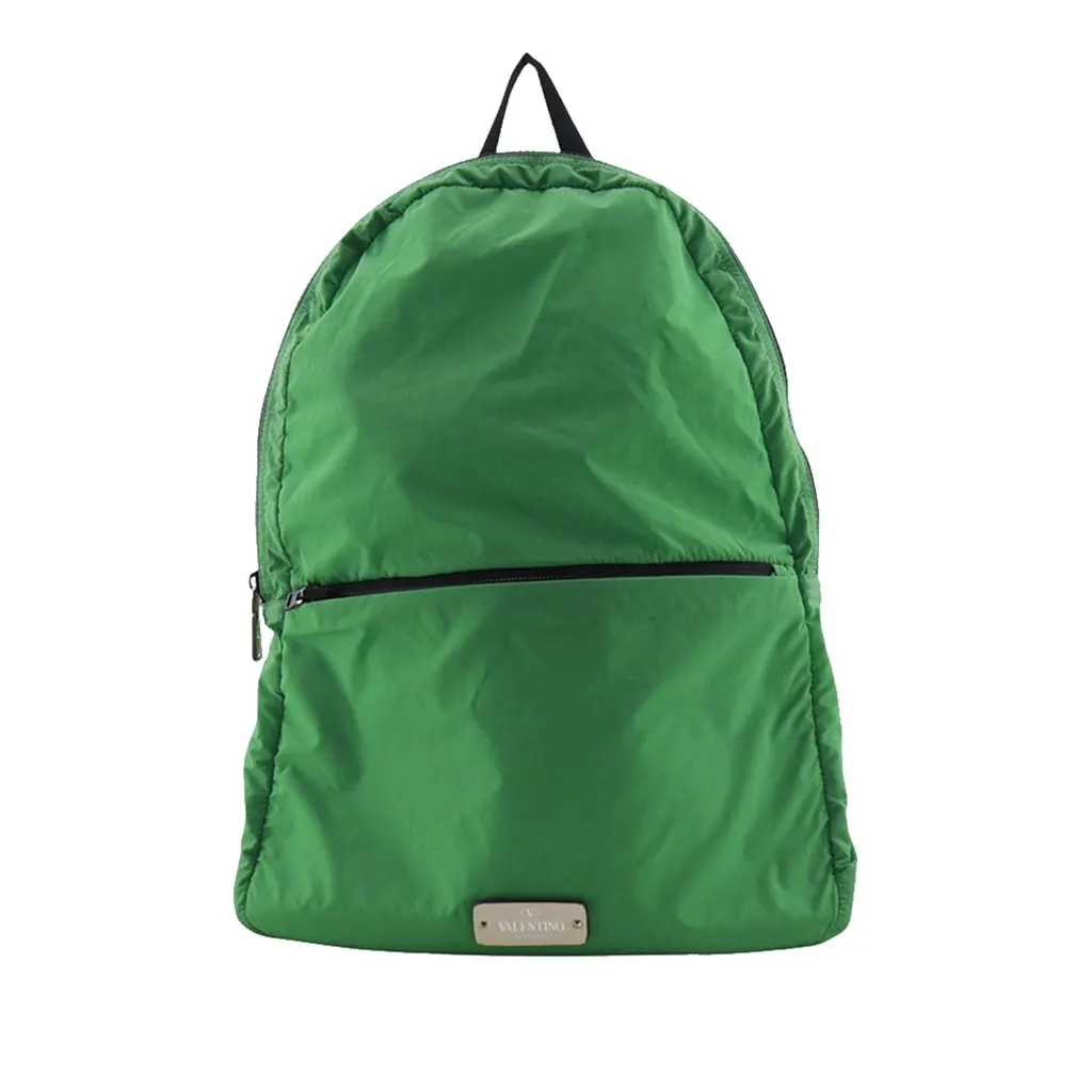 Valentino Nylon Rockstud Backpack Green Very good - Front View