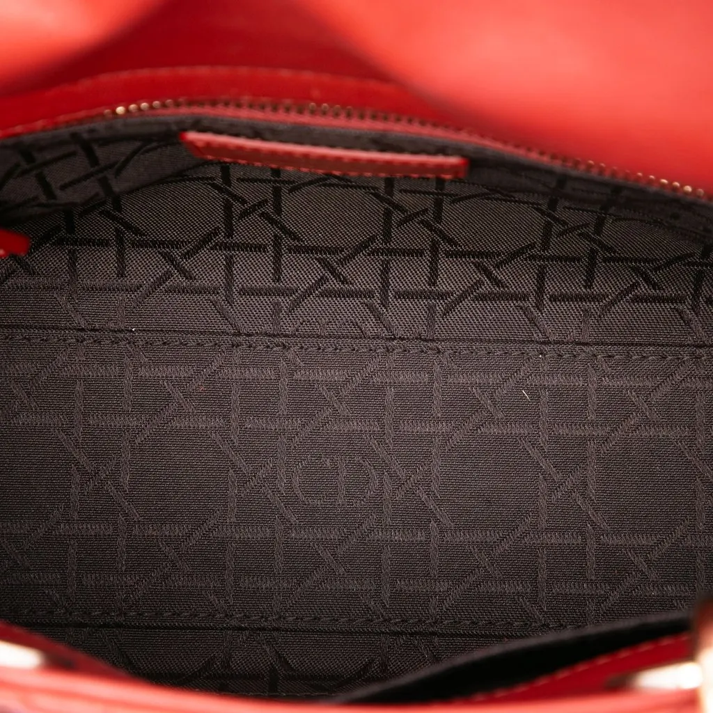 Dior Small Lambskin Cannage MyABCDior Lady Dior Red Leather Very good - Model View