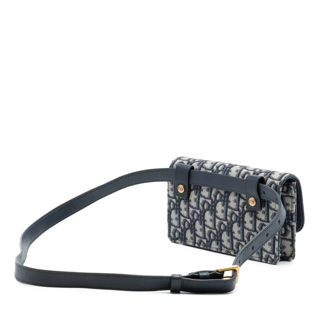 Dior Oblique Canvas Saddle Belt Bag Blue Very good - Back View