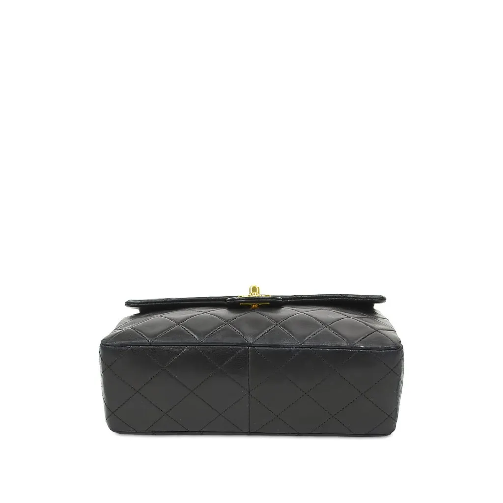 Chanel Small Square Quilted Lambskin Flap Black Leather Very good - Inside View