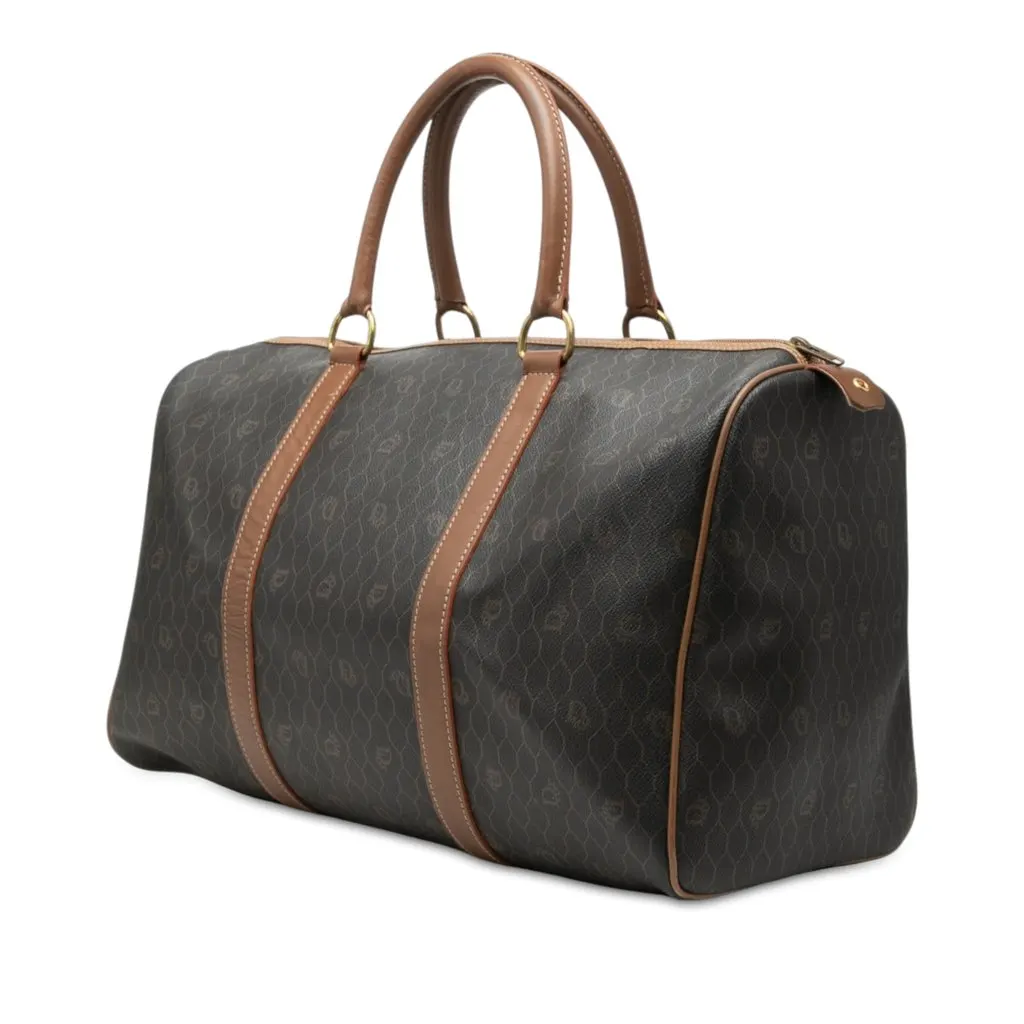 Dior Honeycomb Coated Canvas Boston Bag Black Good - Back View