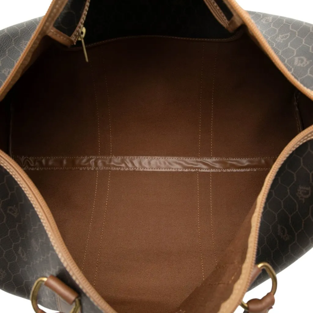 Dior Honeycomb Coated Canvas Boston Bag Black Good - Model View