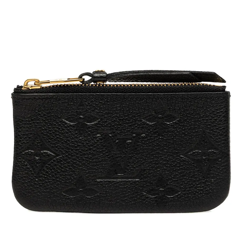 Louis Vuitton Monogram Empreinte Key Pouch Black Leather Very good - Front View