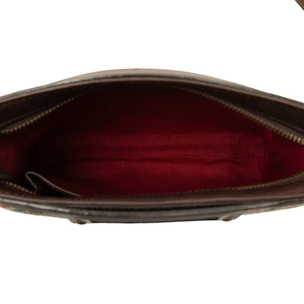 Burberry Nova Check Wool Crossbody Brown Wool Good - Model View