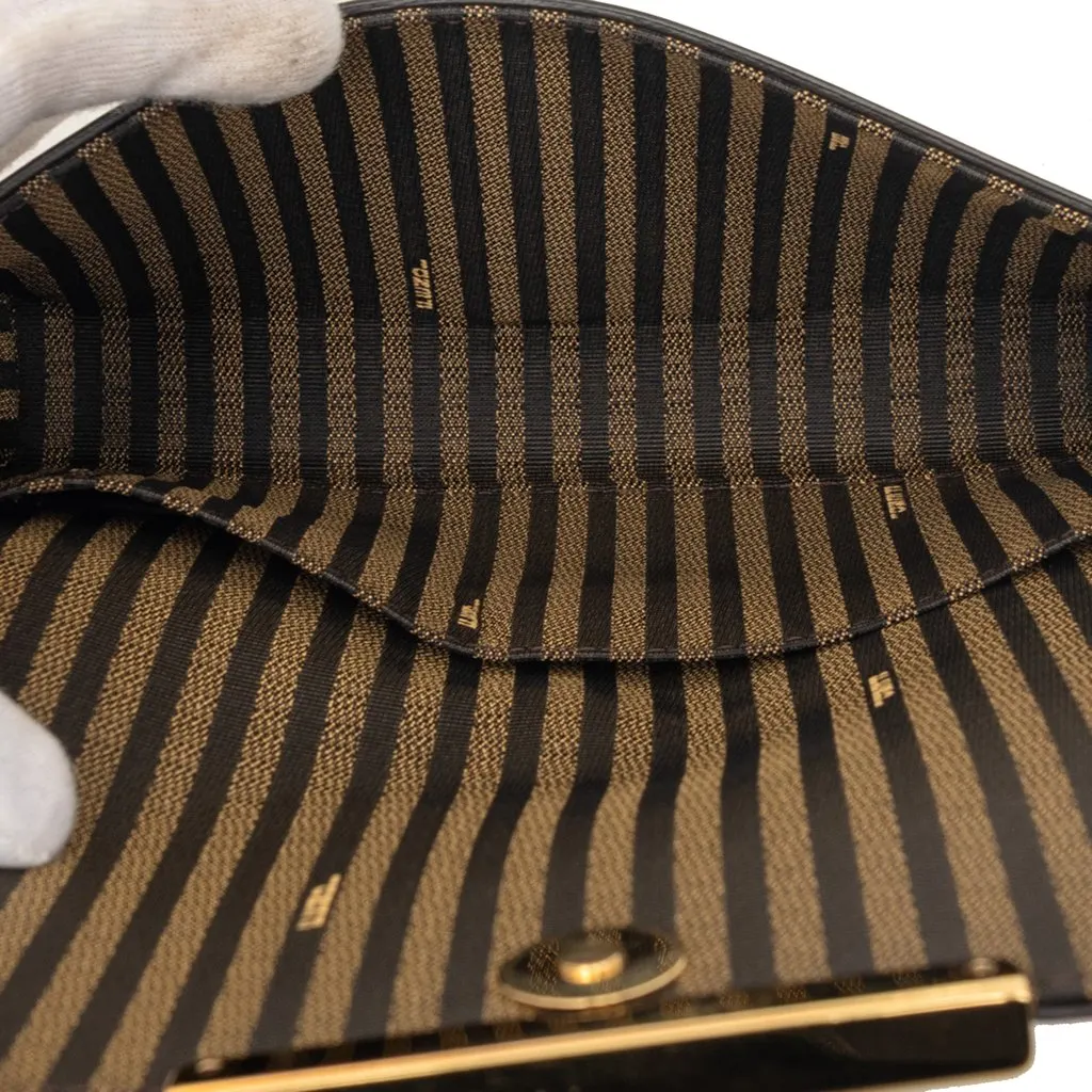 Fendi Smooth Calfskin Vitello Palmellato Wallet on Chain Brown Leather Very good - Model View
