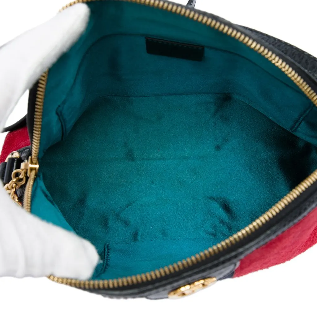 Gucci Small Suede Web Ophidia Dome Crossbody Red Leather Very good - Model View
