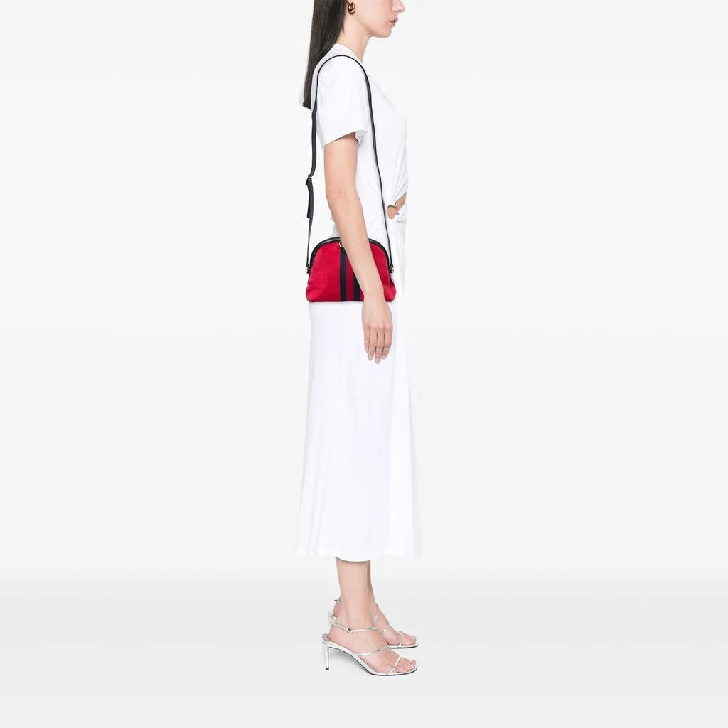 Gucci Small Suede Web Ophidia Dome Crossbody Red Leather Very good - Box View