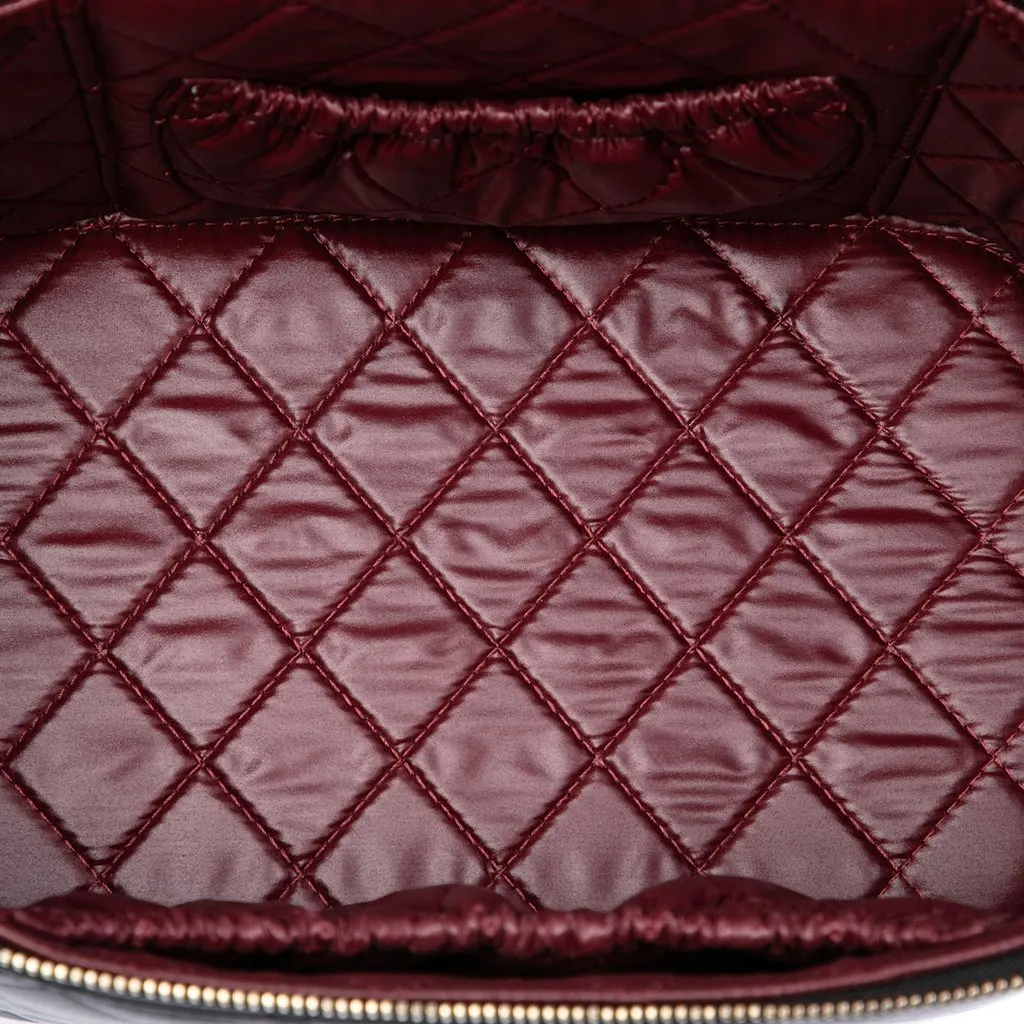 Chanel CC Quilted Lambskin Vanity Top Handle Bag Black Leather Very good - Model View