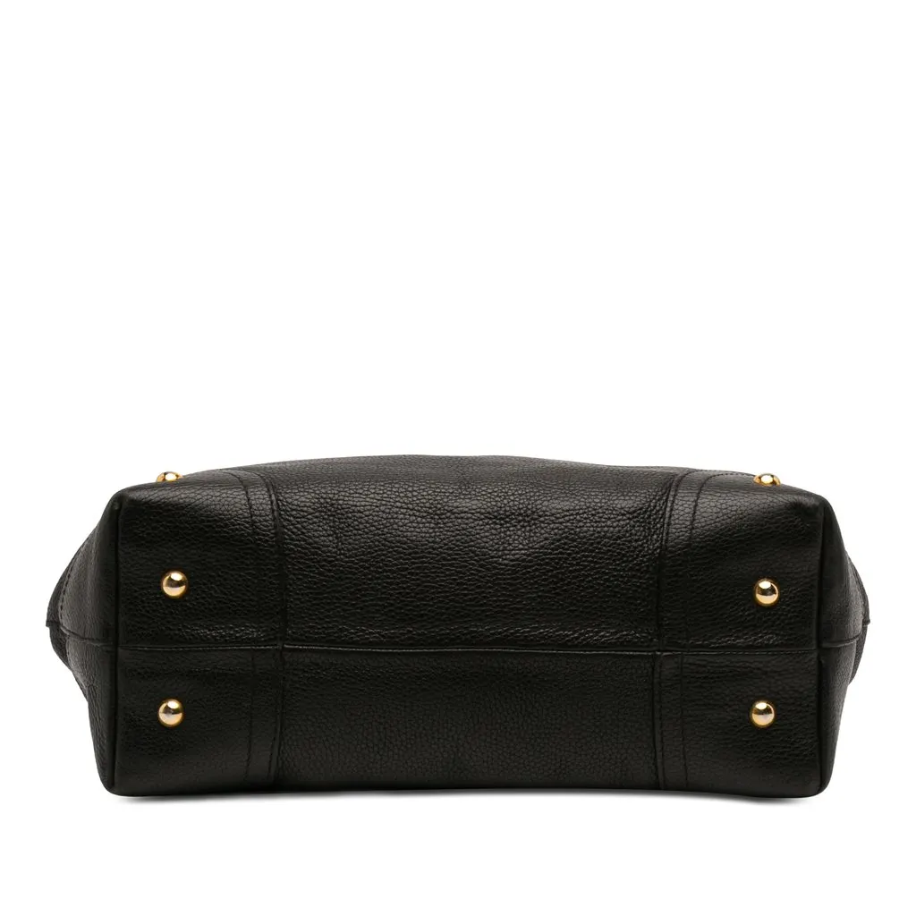 Dolce & Gabbana Pebbled Leather D Ring Tote Black Leather Very good - Inside View