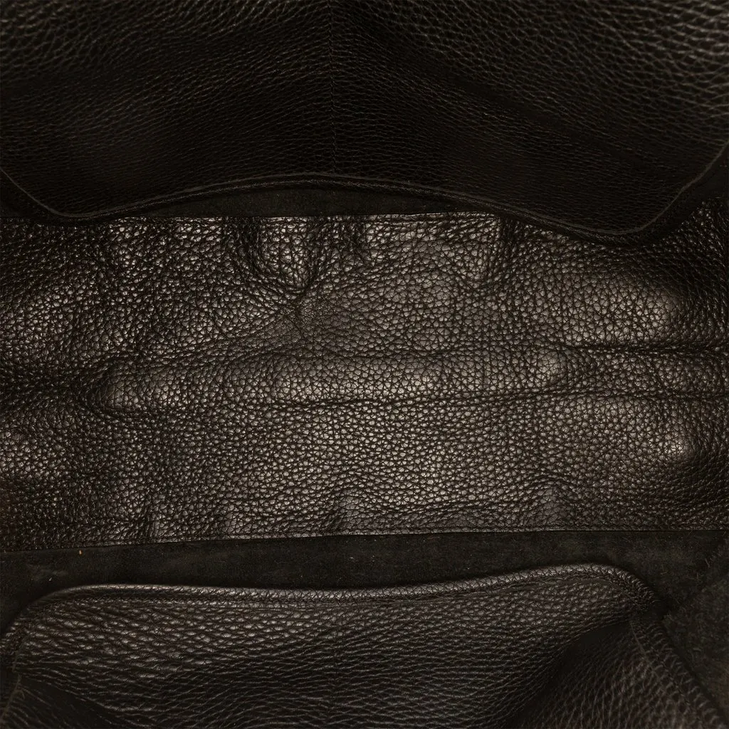 Dolce & Gabbana Pebbled Leather D Ring Tote Black Leather Very good - Model View