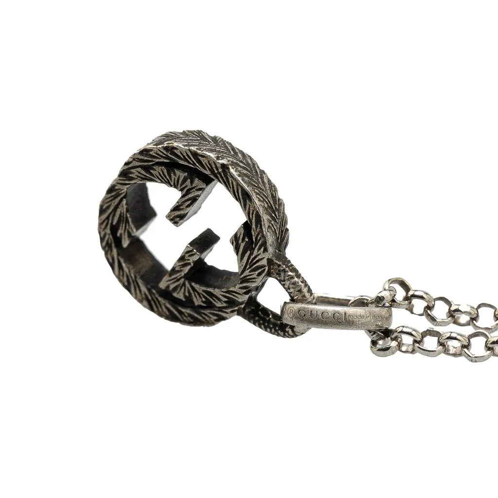 Gucci Sterling Silver Interlocking G Necklace Silver Metal Very good - Inside View
