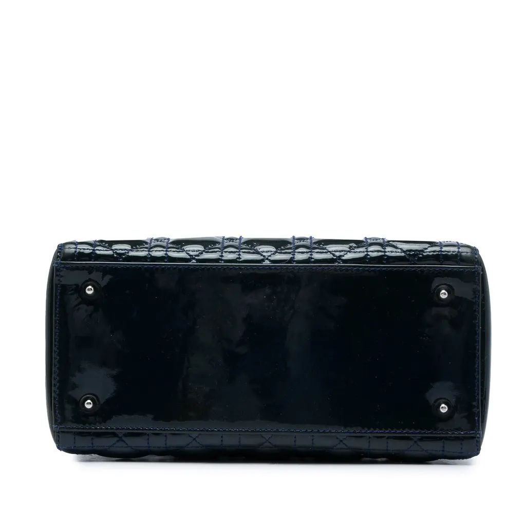 Dior Medium Patent Cannage Lady Dior Blue Leather Very good - Inside View