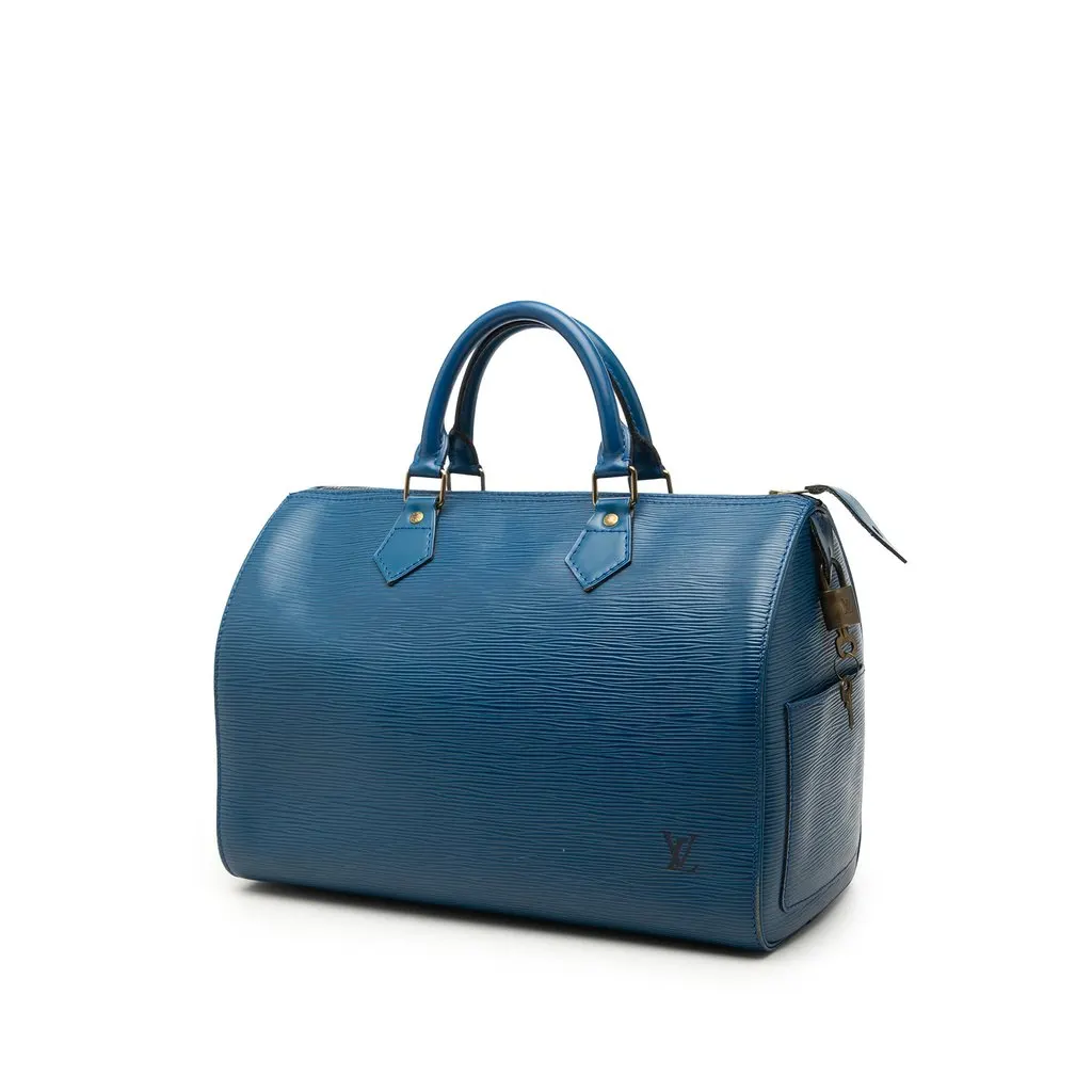 Louis Vuitton Epi Speedy 30 Blue Leather Very good - Back View