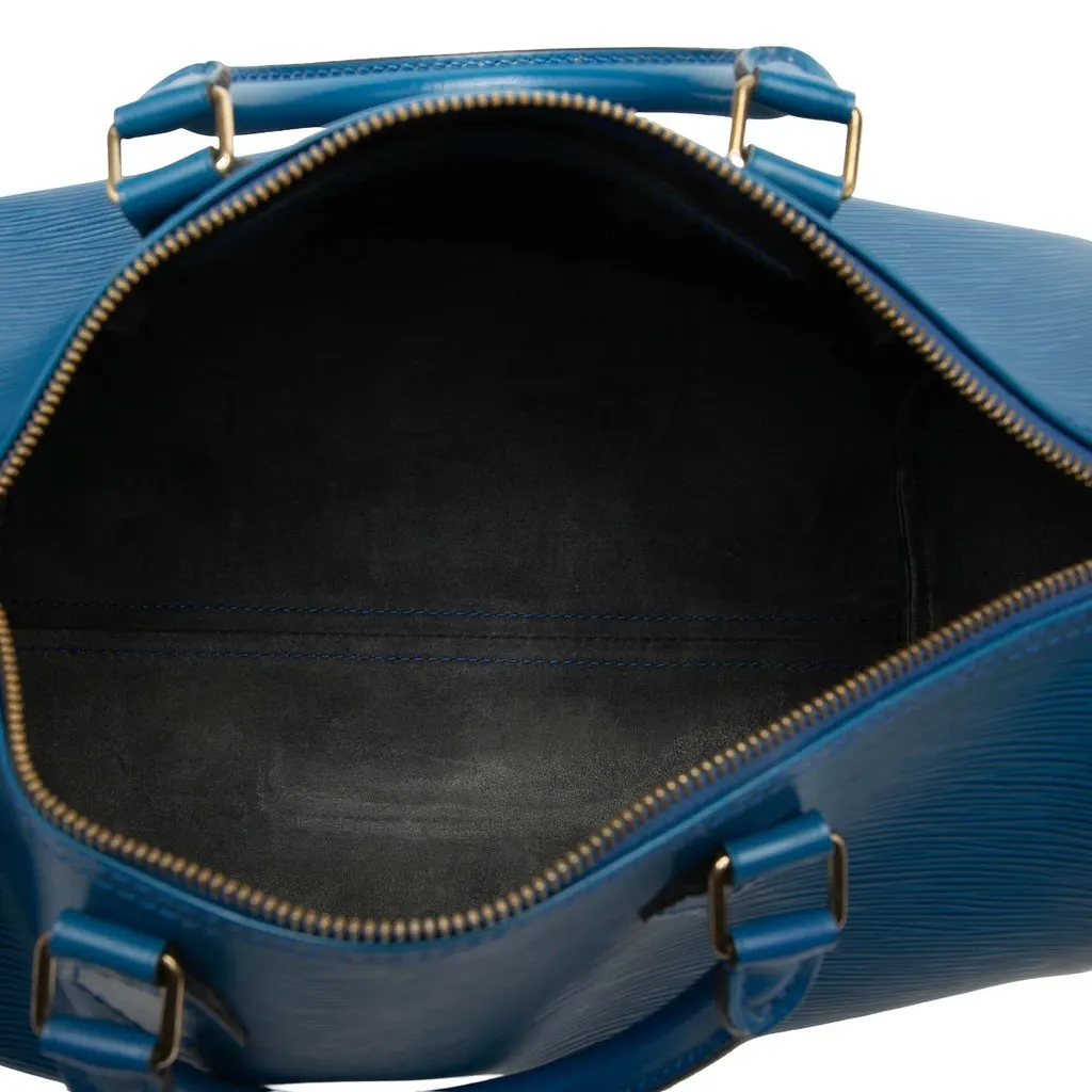 Louis Vuitton Epi Speedy 30 Blue Leather Very good - Model View
