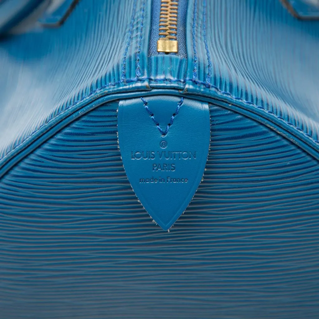 Louis Vuitton Epi Speedy 30 Blue Leather Very good - Box View