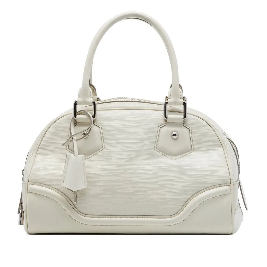 Louis Vuitton Epi Bowling Montaigne PM White Leather Very good - Front View