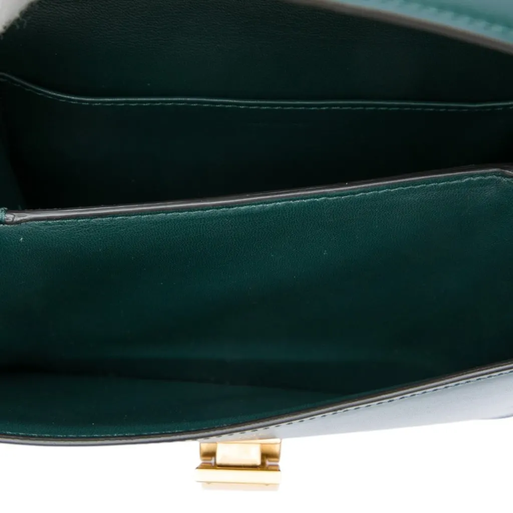 Celine Teen Calfskin Classic Box Green Leather Very good - Model View
