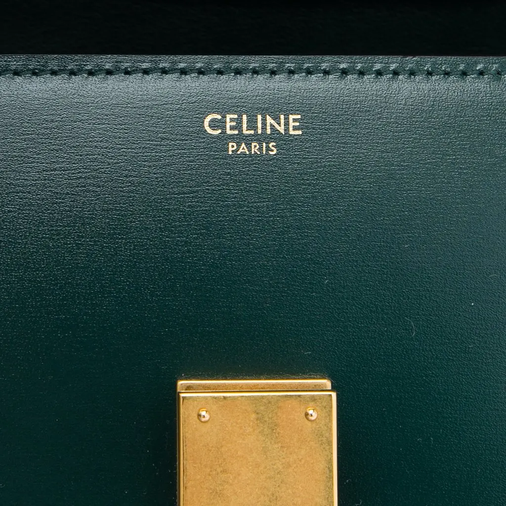 Celine Teen Calfskin Classic Box Green Leather Very good - Box View