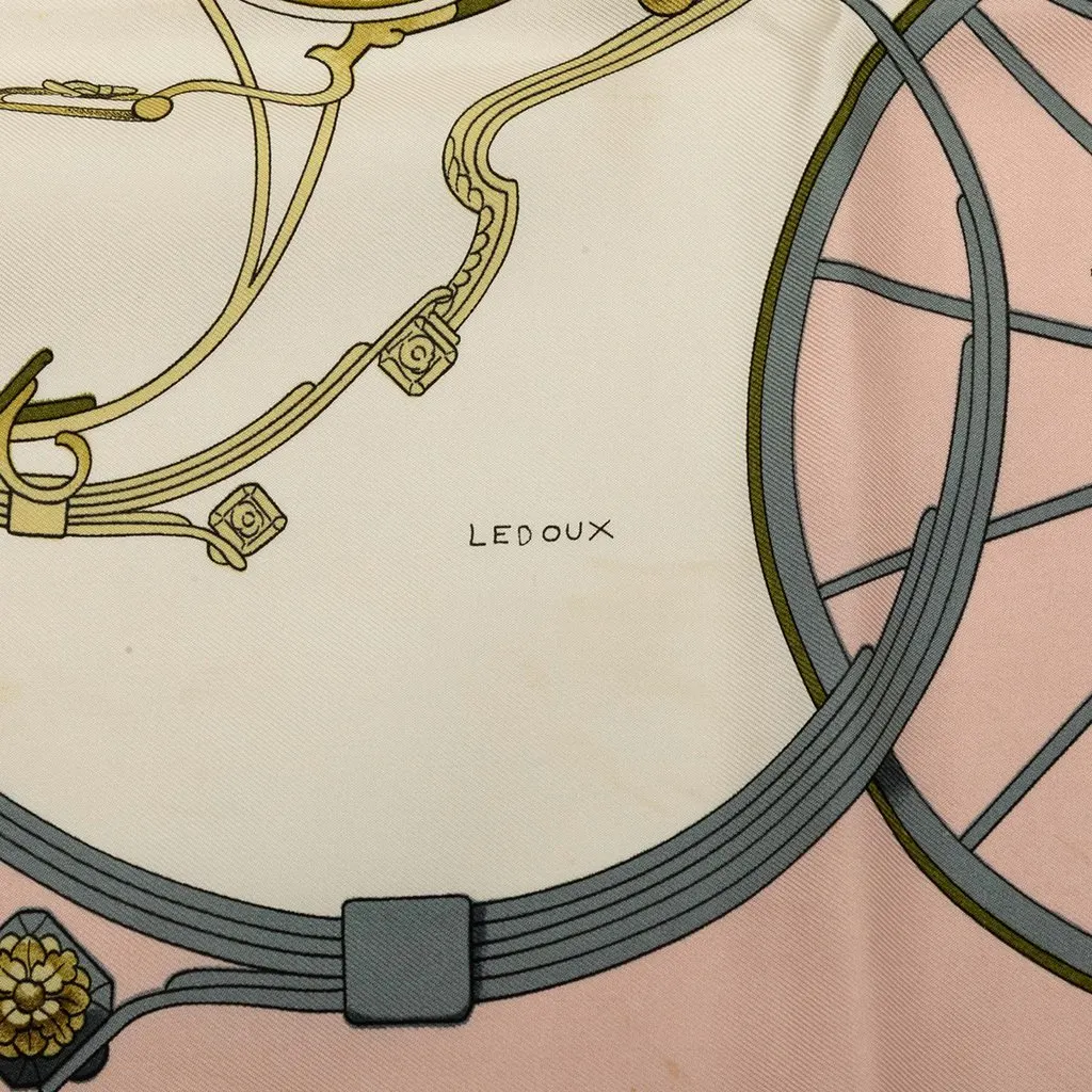 Hermès Springs Silk Scarf 90 Pink Silk Good - Inside View