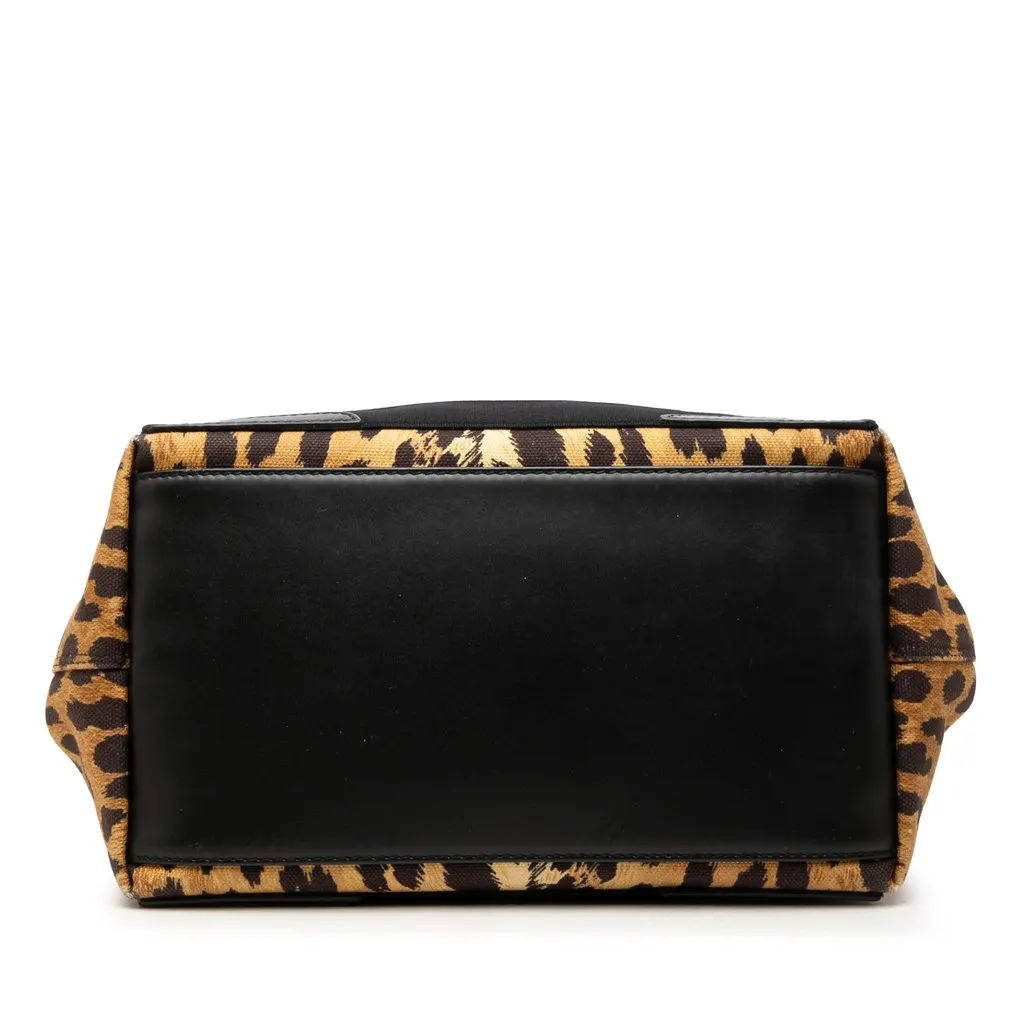 Balenciaga Canvas Leopard Print Navy Cabas Tote S Brown Canvas Very good - Inside View