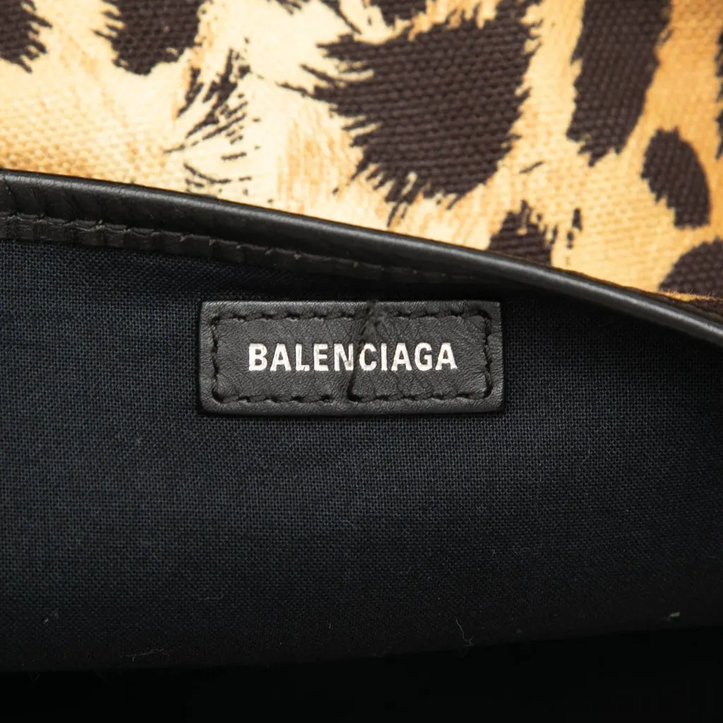 Balenciaga Canvas Leopard Print Navy Cabas Tote S Brown Canvas Very good - Box View