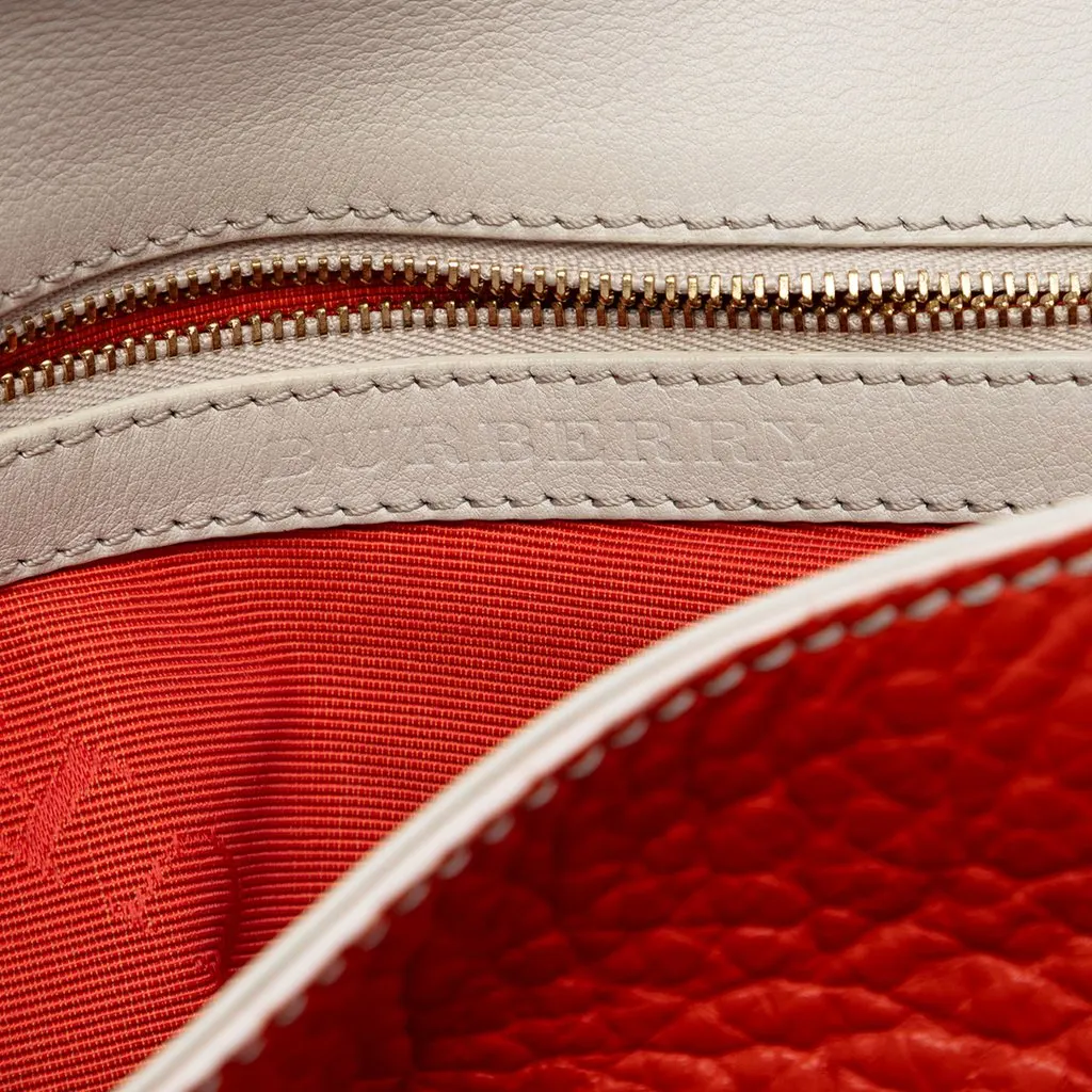 Burberry Medium Grained Calfskin Mildenhall Crossbody Orange Leather Very good - Box View