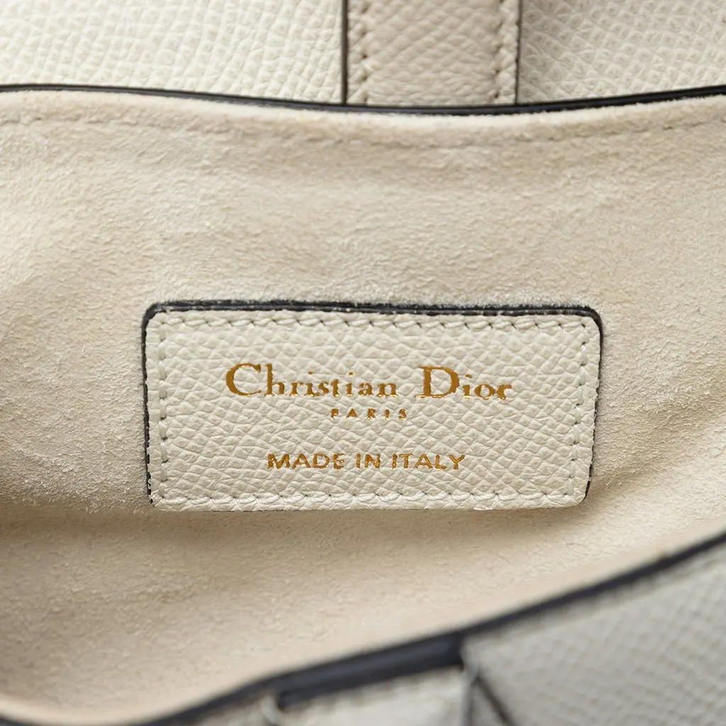 Dior Mini Grained Calfskin Saddle Bag White Leather Very good - Box View