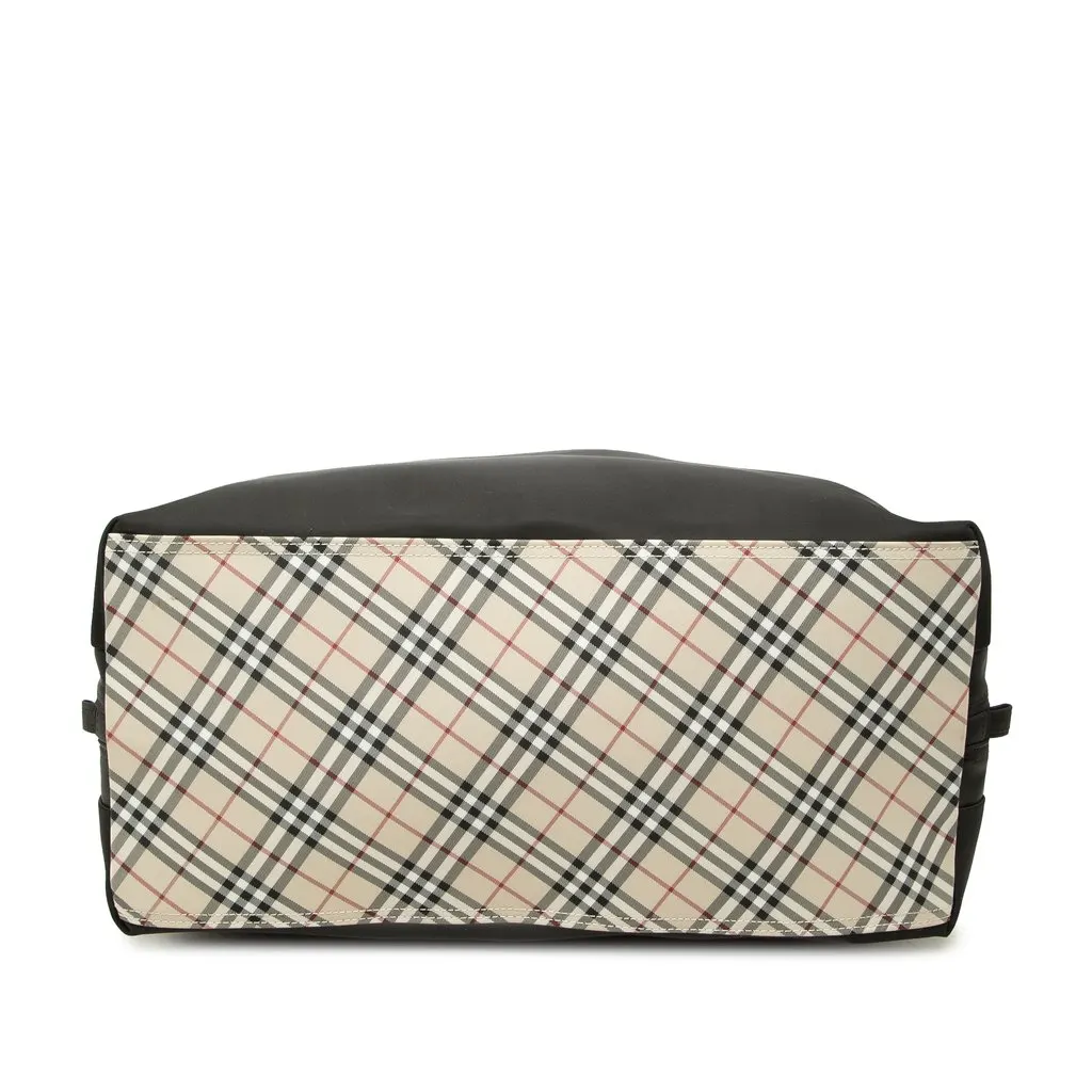 Burberry Nova Check Trimmed Nylon Tote Black Polyamide Good - Inside View