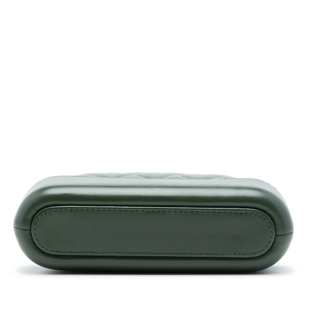Chanel Aged Calfskin Gabrielle Double Zip Clutch with Chain Green Leather Very good - Inside View