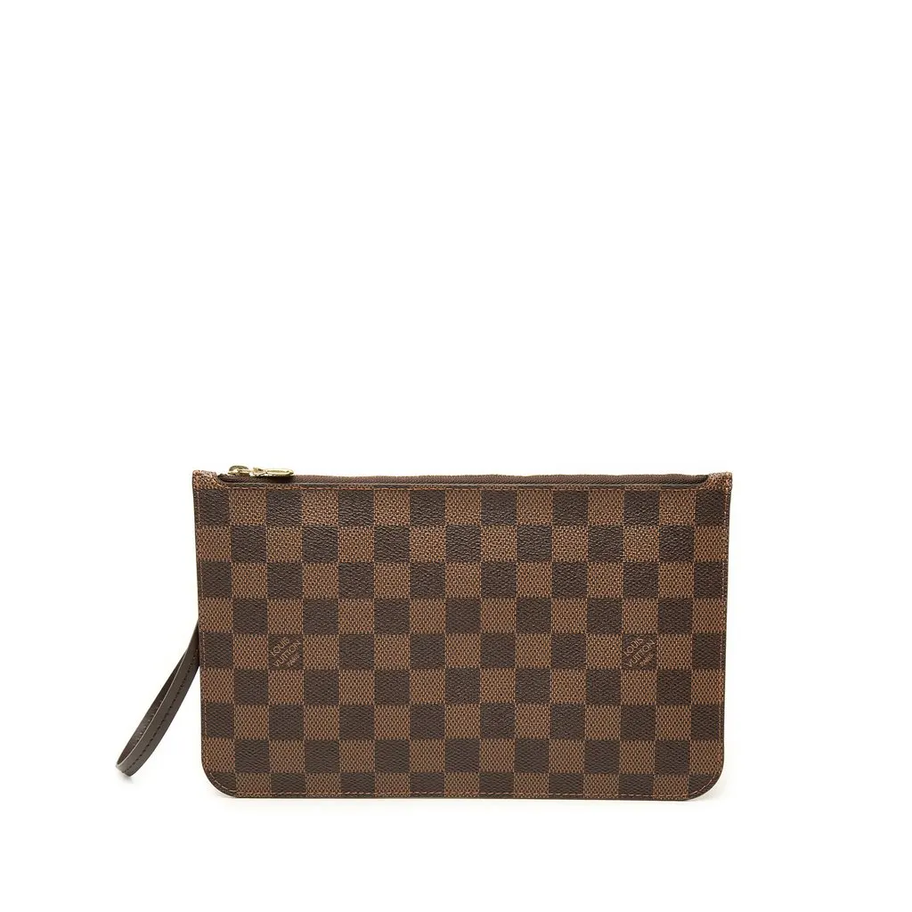 Louis Vuitton Damier Ebene Neverfull MM Pouch Brown Canvas Very good - Front View