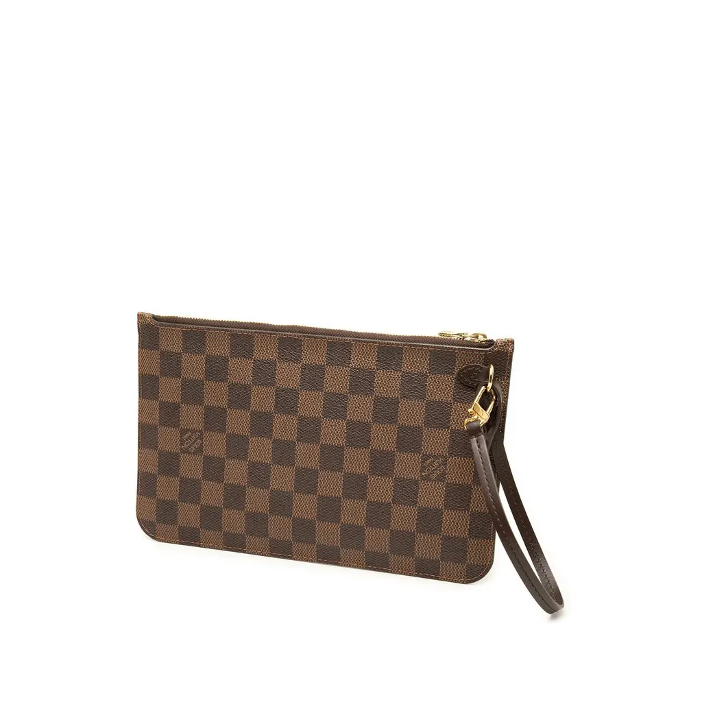 Louis Vuitton Damier Ebene Neverfull MM Pouch Brown Canvas Very good - Back View