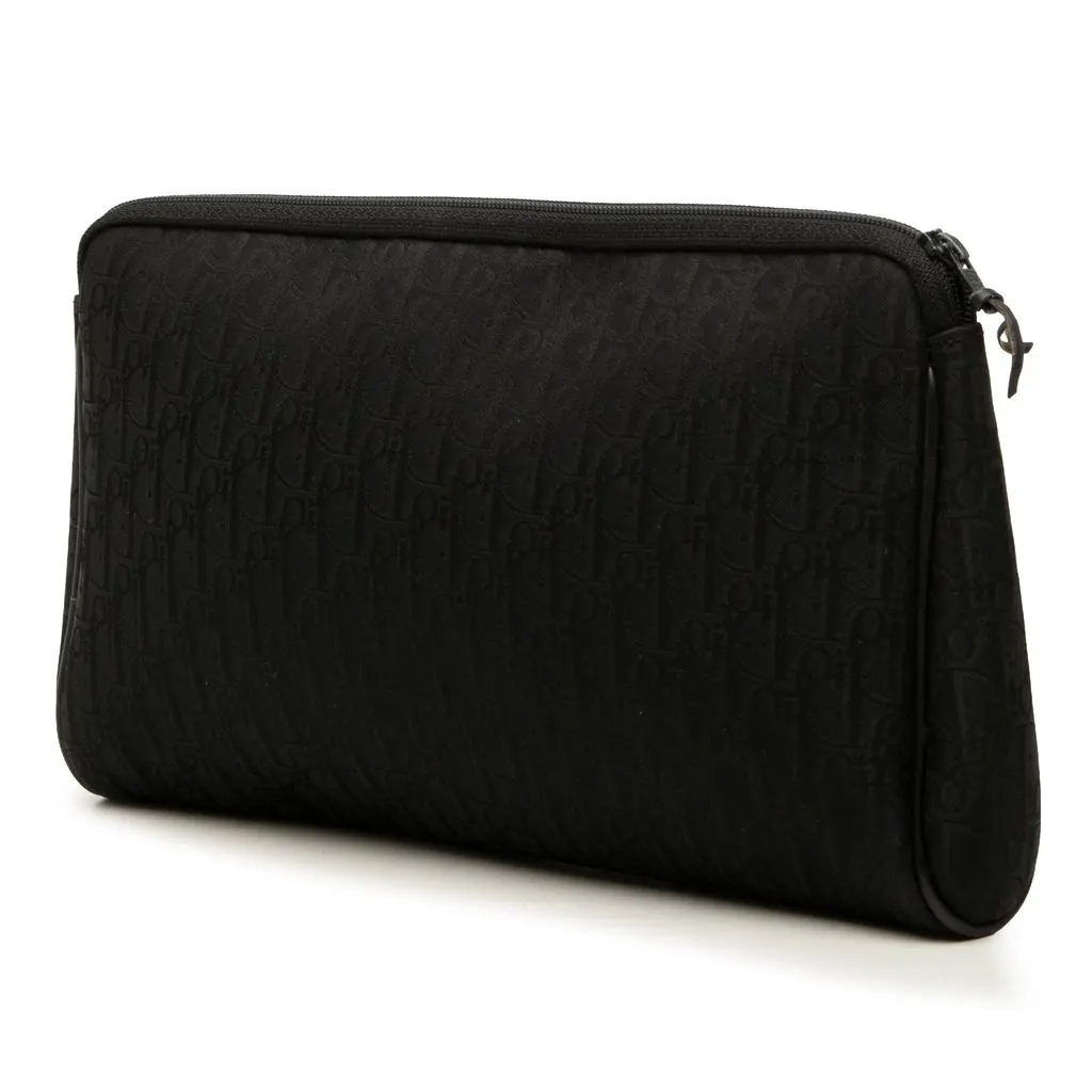 Dior Trotter Canvas Clutch Black Canvas Good - Back View