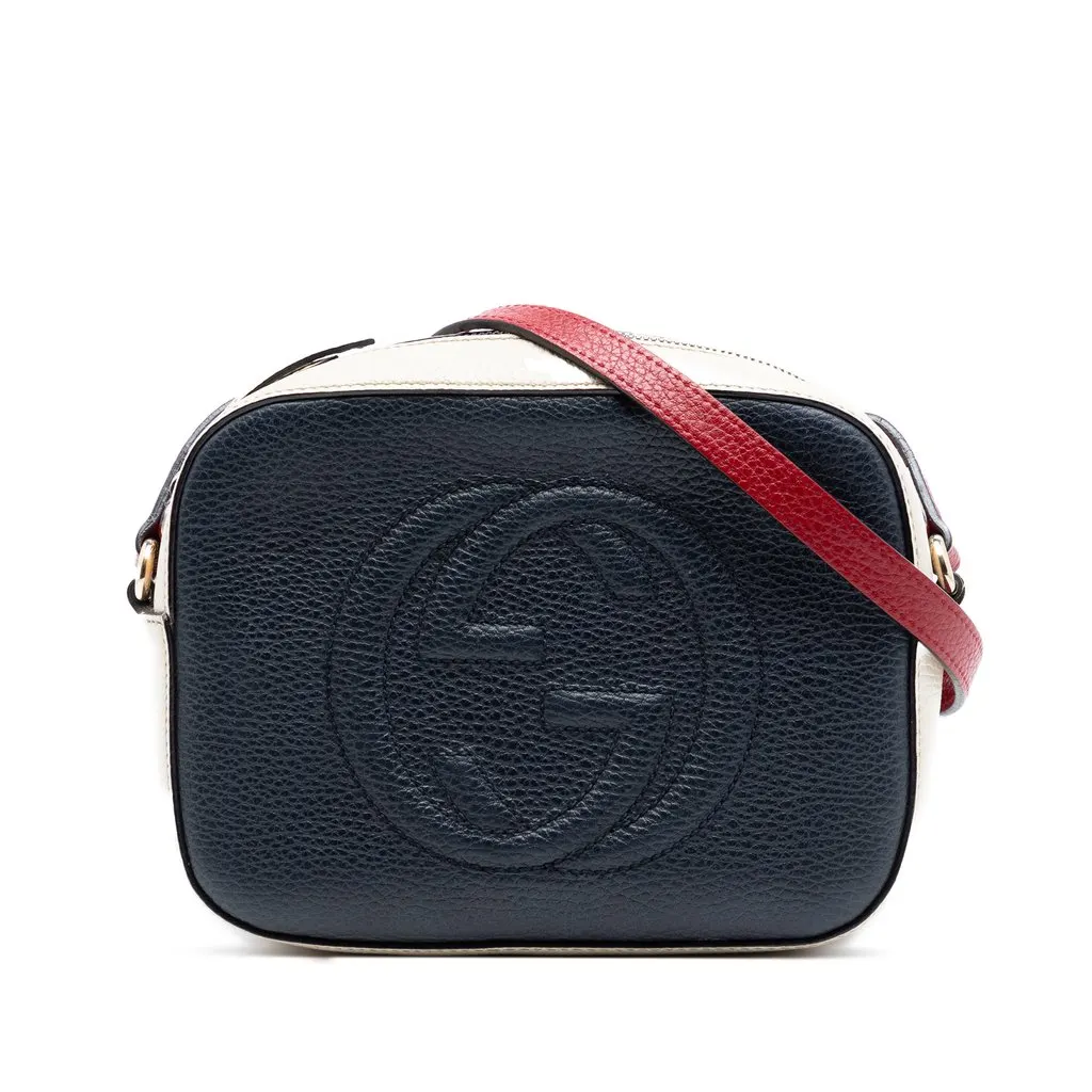 Gucci Small Tricolor Leather Soho Disco Crossbody Black Leather Very good - Front View