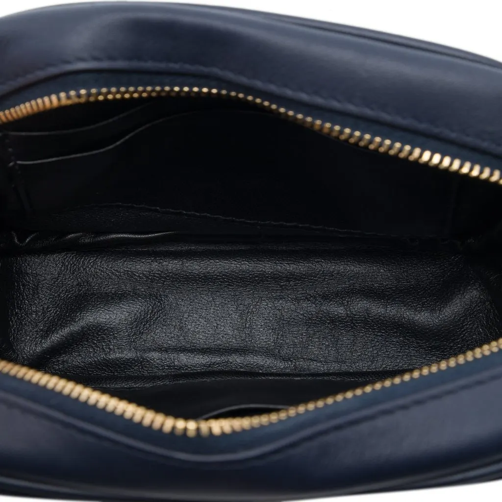 Saint Laurent Calfskin Monogram Blogger Bag Blue Leather Very good - Model View