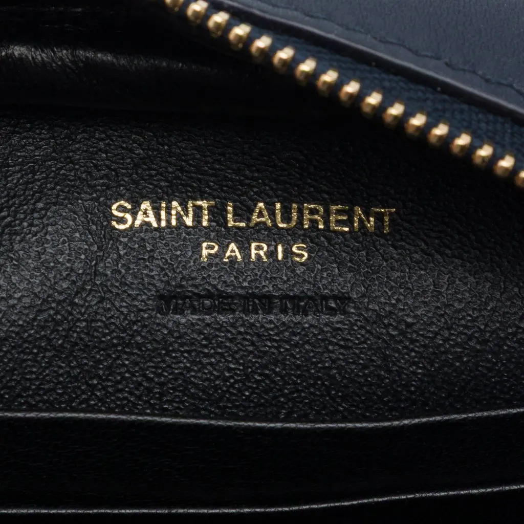 Saint Laurent Calfskin Monogram Blogger Bag Blue Leather Very good - Box View
