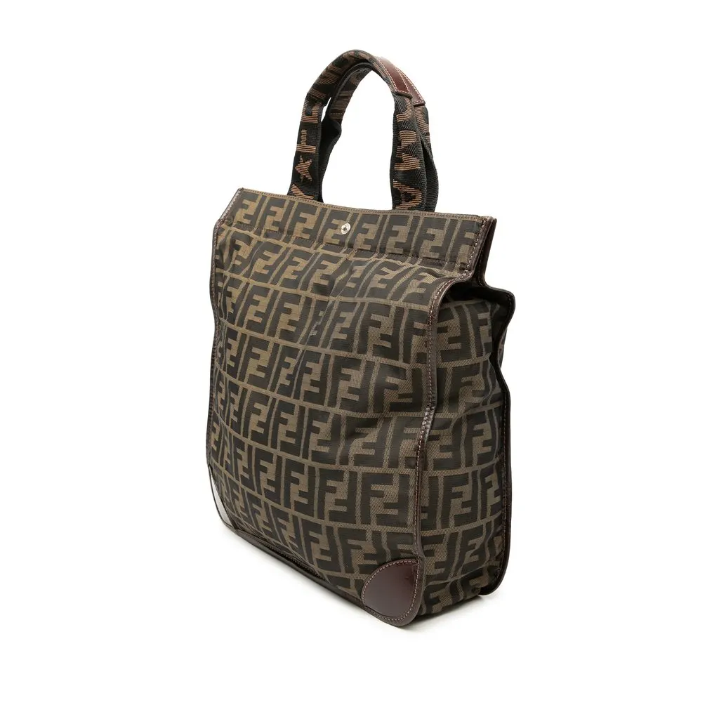 Fendi Zucca Canvas Shopping Tote Brown Canvas Very good - Back View