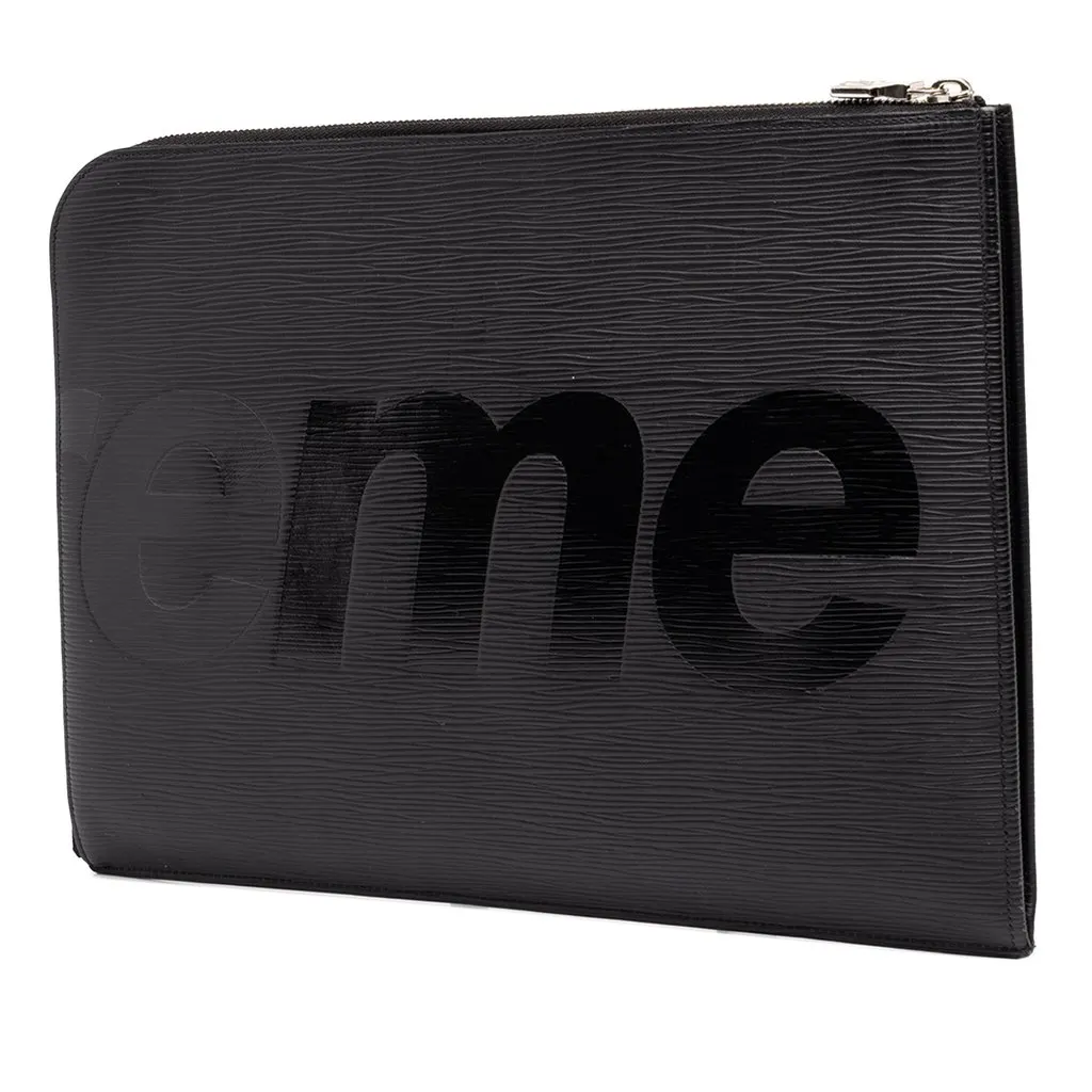Louis Vuitton Supreme Epi Pochette Jour GM Black Leather Good - Back View