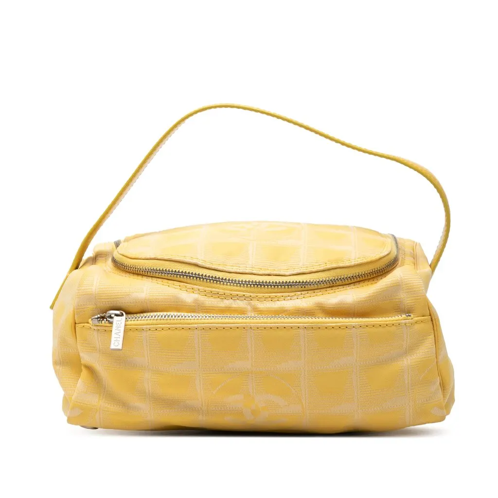 Chanel New Travel Line Nylon Vanity Bag Yellow Very good - Front View
