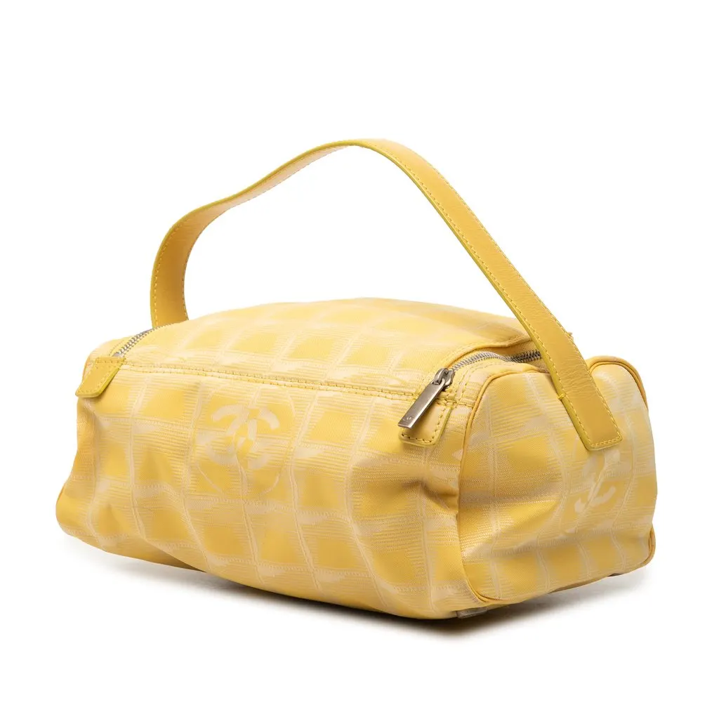 Chanel New Travel Line Nylon Vanity Bag Yellow Very good - Back View