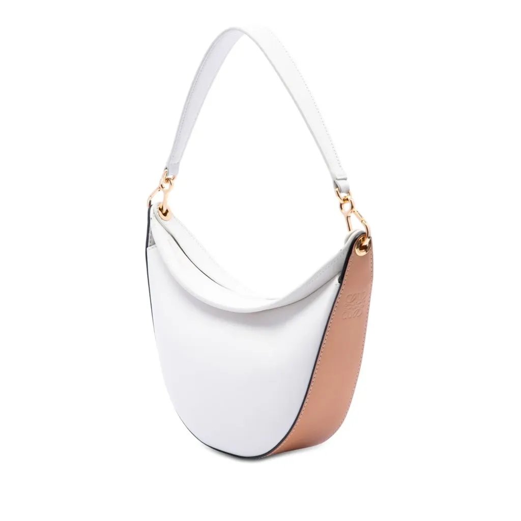 Loewe Anagram Leather Luna Hobo Bag White Leather Very good - Back View