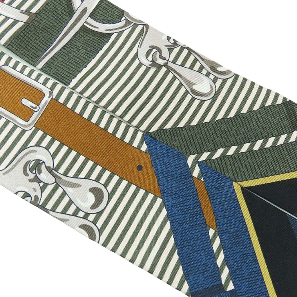 Hermès Mors a Jouets Chemise Twilly Silk Scarf Blue Very good - Box View