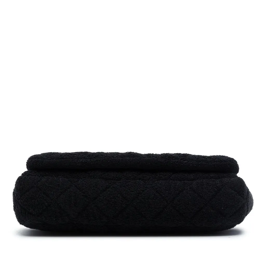 Chanel CC Quilted Terry Cloth Flap Black Very good - Inside View