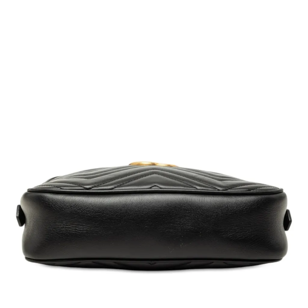 Gucci Small GG Marmont Matelasse Calfskin Crossbody Black Leather Very good - Inside View