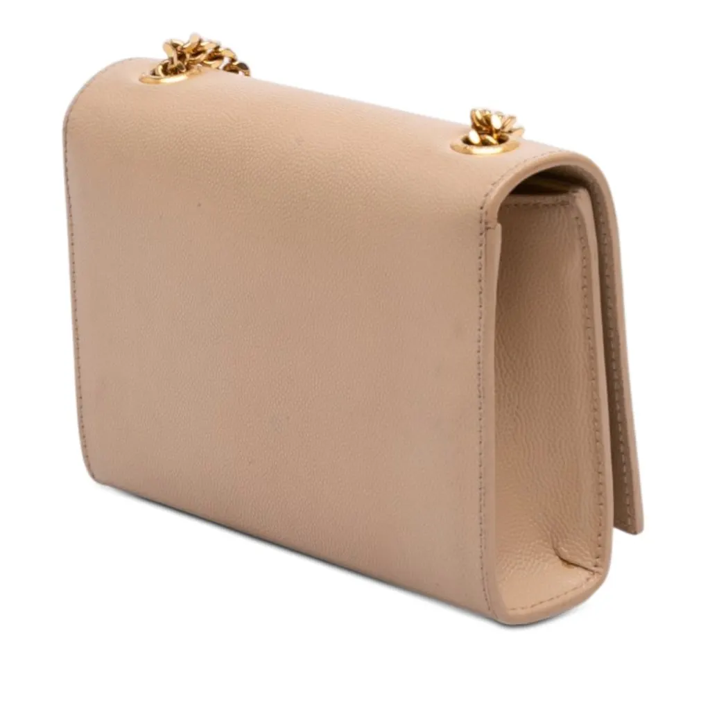 Saint Laurent Small Grain De Poudre Monogram Kate Crossbody Beige Leather Very good - Back View