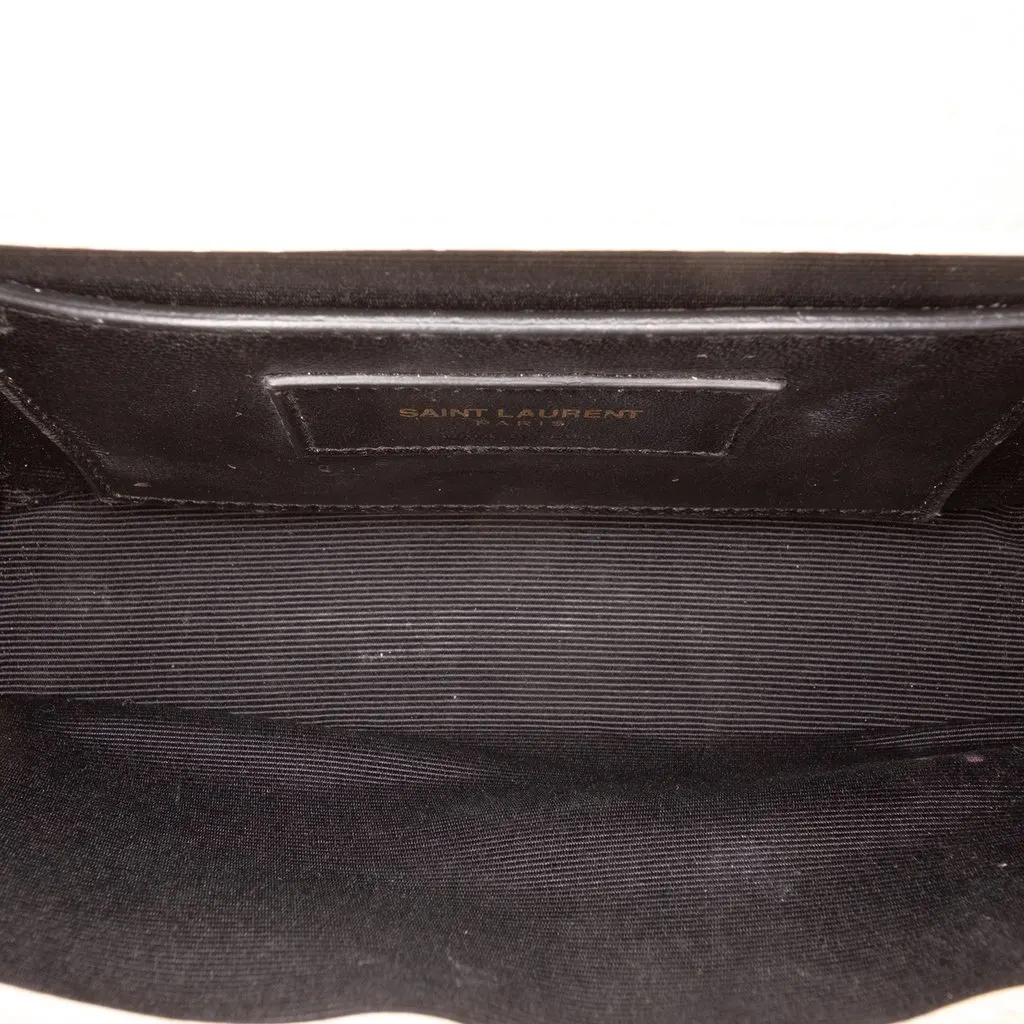 Saint Laurent Small Grain De Poudre Monogram Kate Crossbody Beige Leather Very good - Model View