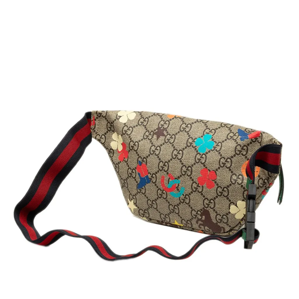 Gucci Kids GG Supreme Ranch Web Belt Bag Beige Canvas Very good - Back View