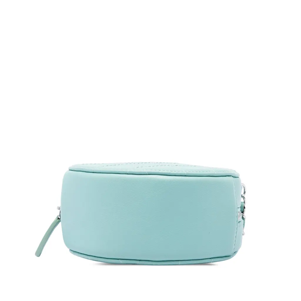 Chanel Quilted Lambskin Ultimate Stitch Round Clutch With Chain Blue Leather Very good - Inside View