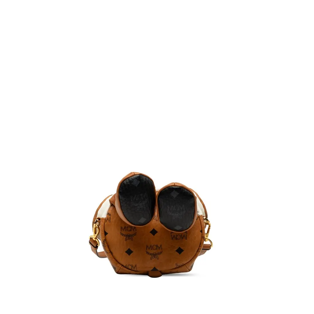 MCM Calfskin and Visetos Coated Canvas Rabbit Zoo Doll Backpack Brown Leather Very good - Inside View