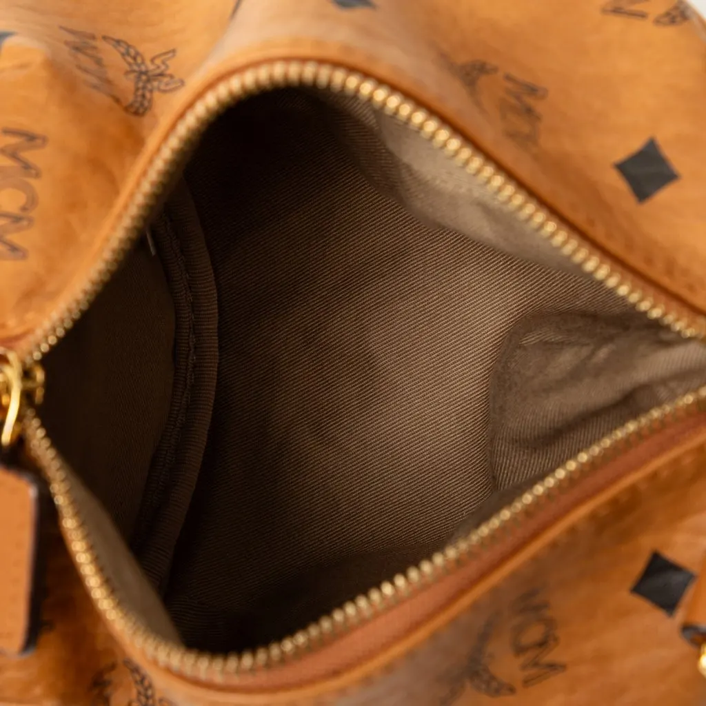 MCM Calfskin and Visetos Coated Canvas Rabbit Zoo Doll Backpack Brown Leather Very good - Model View